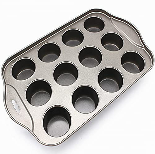 12 mini moldes para magdalenas y cupcakes, bandeja para tartas con parte inferior desmontable, taza de pastel de queso, molde antiadherente para magdalenas, te da pasteles y magdalenas perfectos,