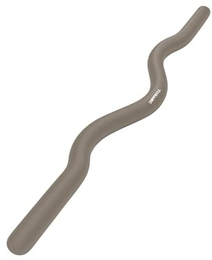 TOSAMC Weighted Workout EZ Curl Bar, 15LB Strength Training Bars, Soft Silicone Surface with Solid Steel Exercise Bar Barbell for Yoga,Pilates,Body Toning,and Strength Training (Khaki, large)