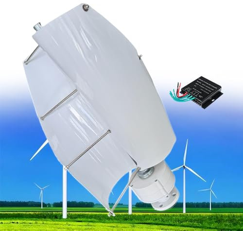 Generatore eolico a turbina eolica Helix Maglev da 12000 W, kit generatore verticale 12 V/24 V/48 V, magnete permanente CA trifase, con regolatore MPPT e 2 pale per barche, gazebo, cabine e case mobil