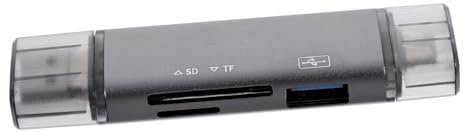 DIYEAH Lector De Tarjetas USB Adaptador Multifuncional para Tarjetas De Memoria Portátil para Uso Viajes y Oficina Compatibilidad Dispositivos y USB-c