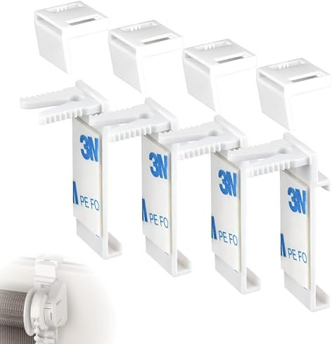 8 STK Klemmfix Halterung,Rollo Halterung, Für Klemmfix Doppelrollo Duo-Rollo Zum Klemmen Und Kleben Ohne Bohren Als Zubehör Oder Ersatzteil Für Die Aufhängung Am PVC-Fenster, Balkontür