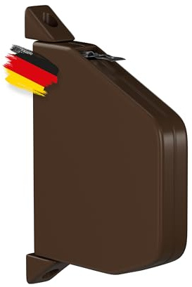BAUHELD Schnurwickler ohne Schnur - Made in Germany - Mini Rollladen Aufwickler mit Einfädelautomatik - Aufputz Aufroller für 5m Rolladen-Schnur - 180 Grad Schwenkbar - Lochabstand 153mm - Braun
