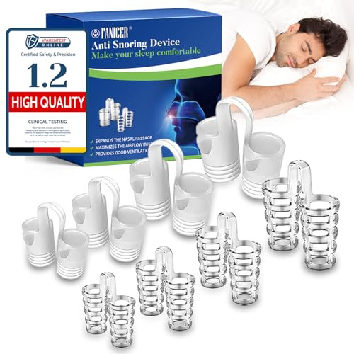 8 Pezzi Dilatatore Nasale Antirussamento Bianco, Riutilizzabile Anti Russamento Uomo, Silicone Dilatatore Nasale, Dispositivo Anti Russamento, Clip per Naso, Migliora Respirazione Sonno