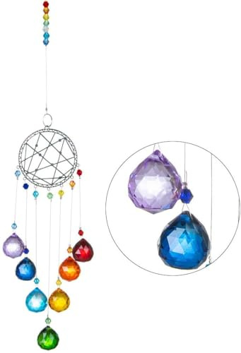Ornamento da Finestra Suncatcher 46.5 * 5.5cm Acchiappasole Cristallo 20mm Acchiappa-Sole in Cristallo per Casa Ufficio Giardino Regalo di Nozze