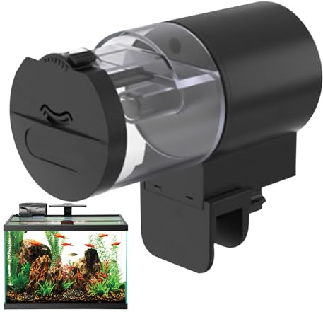 Automatisk fiskmatare för akvarium | 100 ml akvarium automatisk matare – smart programmerbar maskin, batteridriven klämdesign för Guppy räkor Koi Turtle Betta
