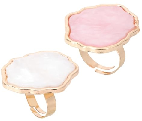 BEBEMOKO Nagel Farbpaletten Ring 2 Stück Marmor Mischpaletten Aus Glattem Kunststoff Leicht Zu Reinigen Für Nailart Und Profi Nageldesign