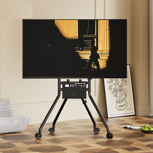 Supporto Da Pavimento For TV LCD - Carrello Mobile Con Ruote LED OLED A Schermo Piatto E Curvo Da 50-100 Pollici(Black)