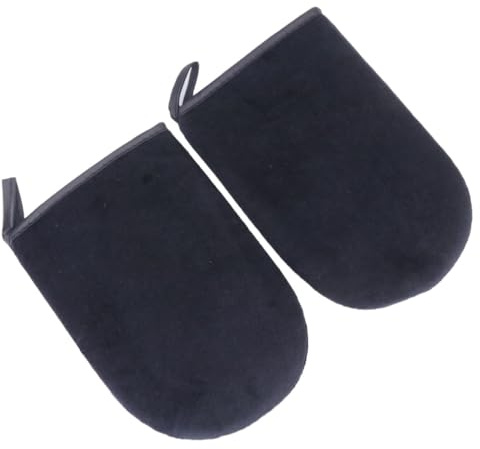 Genérico 2 Guantes Aplicadores de Autobronceador Negros Manoplas para Bronceado Natural Guantes para Aplicar Crema Autobronceadora Cómodos y Adaptados para Uso Corporal y Facial