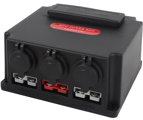 UPALDHOU Mini-Stromverteilungs-Steuerbox, Professionelles 12-V-Gleichstrom-Stromversorgungszentrum mit USB Typ C 60 W und Spannungsmesser, für LKW, Boote, Wohnmobile, Camping