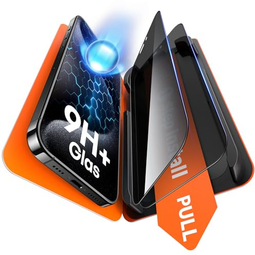 TAURI Set med 2 spionskydd i härdat glas för iPhone 15 Pro Max