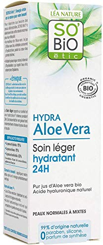 So'Bio Étic Crème Légère Hydratante 24 H Jour au Pur Jus d'Aloe Vera Bio Tube de 50 ml