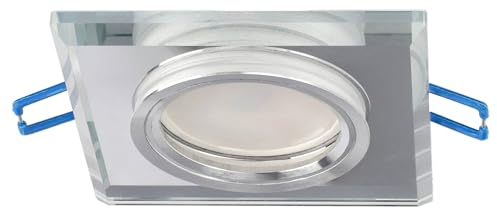 EDO, Lampara techo CRYSTAL Plateado lámparas para salón no ajustable, lampara de techo led, lampara de cocina techo, lampara led de techo, Luminaria de techo cuadrada, GU10, EDO777130