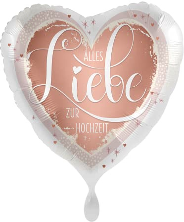 ABC18 Folienballon Alles Liebe zur Hochzeit Herz Ø43cm