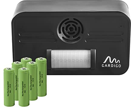 GARDIGO® Katzenschreck inkl. Batterien I Katzenabwehr zur Vertreibung aus Garten und der Nähe des Autos I Ideal für Hundehalter I Ultraschall I Schutz vor Katzen im Sandkasten und Vogelhaus