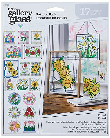 Gallery Glass, Floral 3 Piece Pattern Set Perfect for Stained Glass DIY Arts and Crafts, 19736
