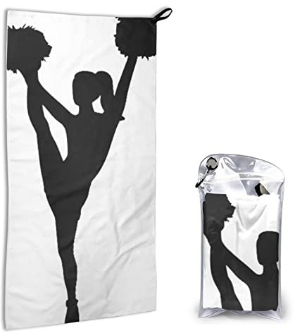 AROONS Schnell trocknendes Handtuch mit Tasche – Cheerleader-Druck, super saugfähiges Gesichtstuch, Mikrofaser, Reise-Sporthandtücher, 40 x 80 cm