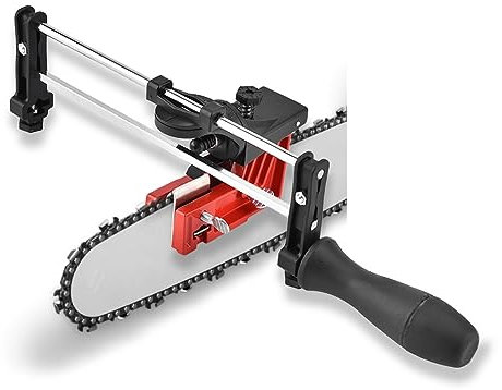 KOSDFOGE Chainsaw Chain Sharpening Jig, Chainsaw Sharpener, Bar Mounted Manual Chain Sharpener Chainsaw Saw Chain Filing Guide Tool