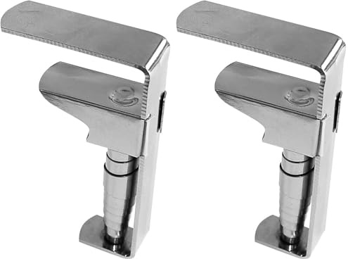 Fackelmann Tischtuchklammern Tecno, Tischdeckenklemmen aus Edelstahl, Tischdeckenhalter mit Feder, 15 x 1 x 9.7 cm, 4 Stück (Silber) (Packung mit 2)
