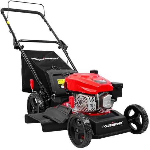 PowerSmart 18 in. 144cc OHV Engine Push 3-in-1 Gas-Powered Walk-Behind Lawn Mower with Height Adjustment and Mulch Bag