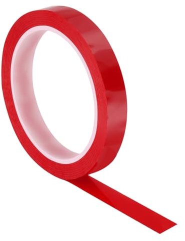 PATIKIL Ruban de Finition Grip de 50 Mètres/55 Yards, 0,6 Pouce Ruban de Finition en PU pour Raquette Accessoires de Raquette Adhésifs pour Tennis et Badminton, Rouge