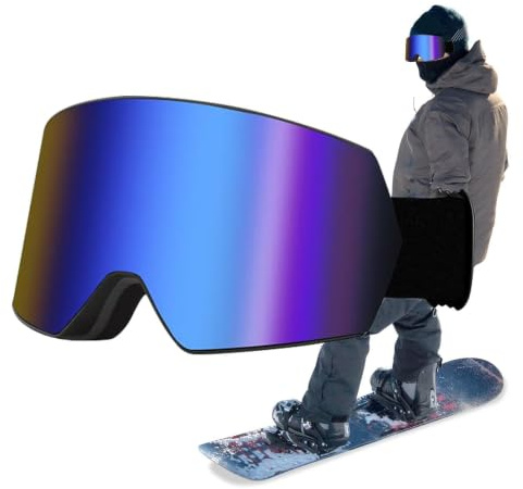 Generic Skidglasögon för män och kvinnor - Snowboardglasögon - Anti-dim, Vindtät - Dubbellager, Vindtäta - För Barn, Ungdom, Pojkar & Flickor, För Herr