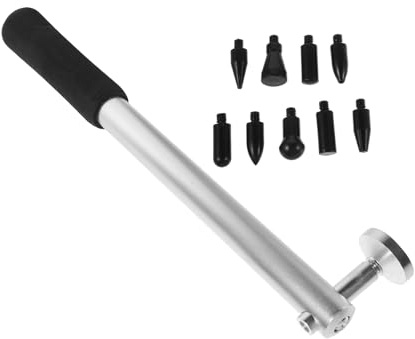 GLEAVI Kit Riparazione Ammaccature Auto Senza Vernice Martello in Alluminio con Testine in Plastica per Rimozione Ammaccature e Livellamento per Graffi e Danni da Grandine