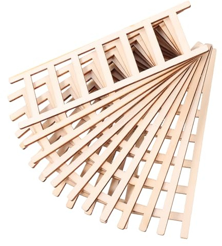 Puppenhaustreppe 12 Stück für Miniaturhäuser und Deko | Beige, Vielseitig Nutzbar für Zuhause und Bücherregale, als Displayständer für Kleine Objekte oder Haustiere