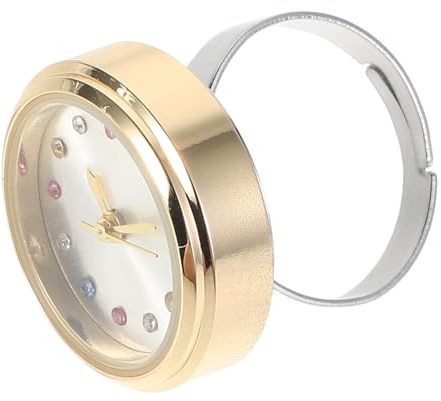 VERDANVERSE Orologio da Dito Unico per Studenti, Leggero e Resistente All'acqua, Design Elegante in Lega Oro con Vetro Quarzo, Adatto ad Attività All'aperto e Occasioni Formali