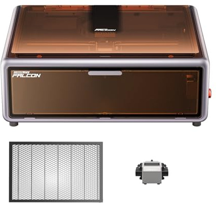Creality Falcon A1 Macchina per incisione laser 10 W con tavolo a nido d'ape 460 x 346 mm, rilevamento automatico del materiale, incisore e taglierina laser da 600 mm/s, posizionamento telecamera HD
