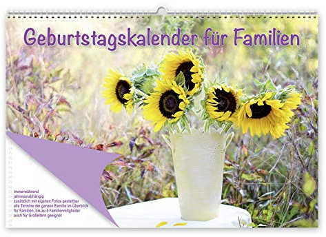 Geburtstagskalender für Familien: Immerwährender, jahresunabhängiger Kalender