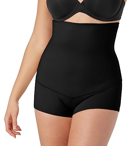 Maidenform Formande kläder för kvinnor, underkläder, hög midja, kroppsformande shorts, magkontroll, pojkshorts, Svart, XXL