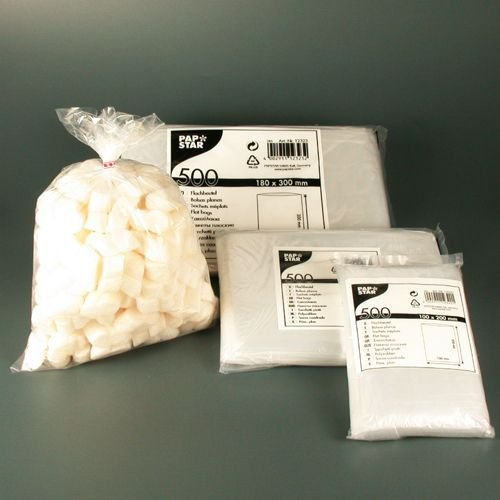 PAPSTAR Flachbeutel, LDPE 20 cm x 10 cm transparent Menge: 12000 St
