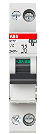 ABB SN201 Miniaturüberlastschalter Typ C, Pol 1-polig 2A 230V ac, Abschaltvermögen 6 kA MCB SN200, Packung a 1 Stück