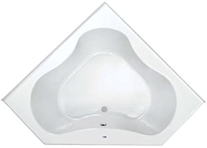 PROFLO PFS6060 Grass Valley 60 x 60 Corner Acrylic Soaking Tub with Center Drain and Overflow - White