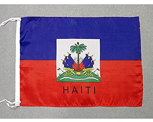 AZ FLAG - Drapeau Haïti - 45x30 cm - Pavillon Haïtien Polyester Léger Avec Deux Cordelettes - 20g