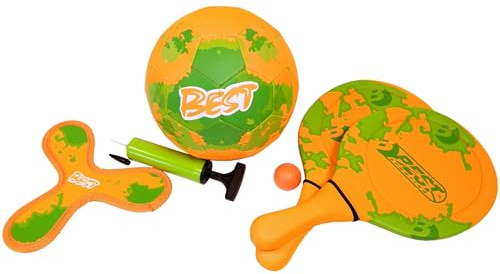 BEST SPORTING Neopren Beach Game Set, Verschiedene Farbausführungen, Farbe:orange/grün