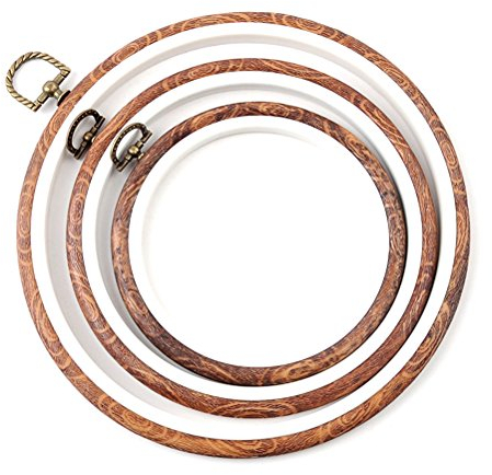 Ultnice Stickrahmen Holz: 3 StüCk Embroidery Hoop Runder Stickrahmen Set FüR Kreuzstich FüR Diy Projekte-11/14.5/18.8CM Ring