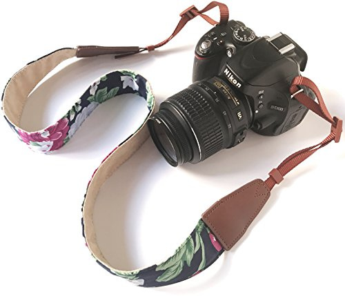 Bestele Camera Shoulder Neck Belt Strap, Soft Vintage Print Camera Straps for DSLR/SLR/Nikon/Canon/Sony/Lumix/Fujifilm/Rico/Samsung/Pentax/Olympus etc. (Blue Print)