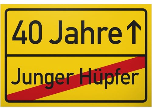DankeDir! 40 Jahre (Junger Hüpfer) Schild - Geschenk 40. Geburtstag Geschenkidee Geburtstagsgeschenk Vierzigsten Geburtstagsdeko Partydeko Party Zubehör Geburtstagskarte