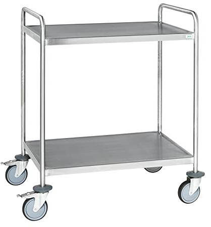 Kongamek | Edelstahl-Etagenwagen | verschweißt | LxBxH 825 x 575 x 1010 mm | 2 Etagen