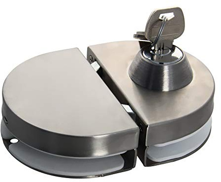 MroMax Serrure de porte en verre à double verrou en acier inoxydable Finition brossée 10 mm-12 mm