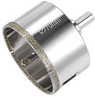 sourcing map Diamond Drill Bit 70mm Glass Hole Saw Core Drill Bit with Spotting Drill Bit for Ceramics Porcelain Tile Bottles Pots Brick