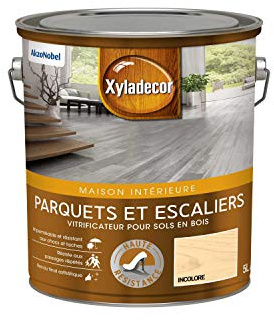 Xyladecor - Vitrificateur pour Sols Intérieurs en Bois Toutes Pièces - Parquets et Escaliers - Haute Résistance - Couleur : Mat Incolore - Quantité : 5L - 5324772