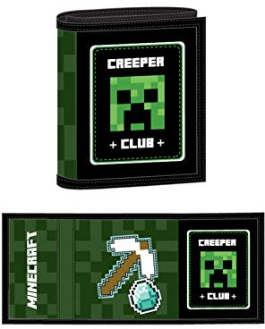 Minecraft Monedero, Negro/Verde