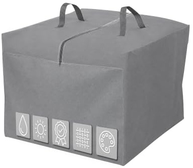 Mehr Garten Aufbewahrungstasche Kissen 80x80x60 cm, 600D Oxford | Aufbewahrung mit Tragegriffen für Lounge- und Sitzkissen - zur geschützten Aufbewahrung im Innenbereich