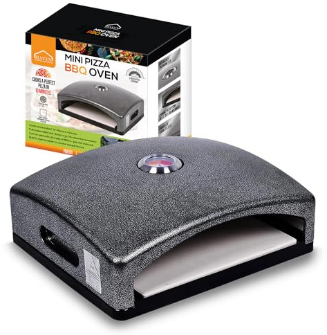 Haven Mini Pizza BBQ Oven with Ceramic Stone - Portable Outdoor Pizza Maker for Gas & Charcoal Grills - Stainless Steel Top Oven for Homemade Pizza & Grilling