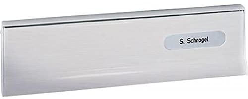 RENZ/Einzel-Briefkasten für Türen & Tore/RAL-Farbe / 12 Liter Durchwurfbriefkasten mit Zugluftbürste/Edelstahl-V4A-Einwurfklappe mit RSA1-Namensschild/Dein-Briefkasten.de