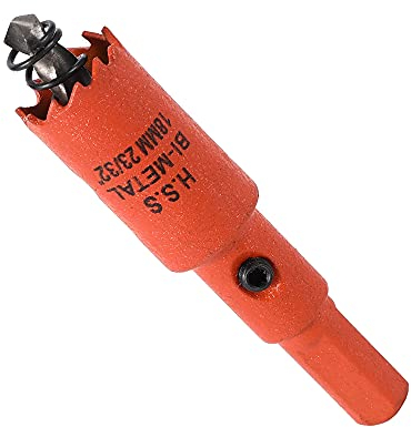 Dribotway Sega a tazza da 18 mm, punta per trapano bimetallica, in acciaio ad alta velocità, per tagliare fori circolari, per legno e metallo, trapano facilmente legno, plastica, compensato