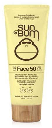 Sun Bum Original SPF 50 Sun Cream Face Lotion, Moisturizing Daily SPF with Vitamin E,Vegan and Reef Friendly, Broad Spectrum UVA/UVB Protection, 88ml