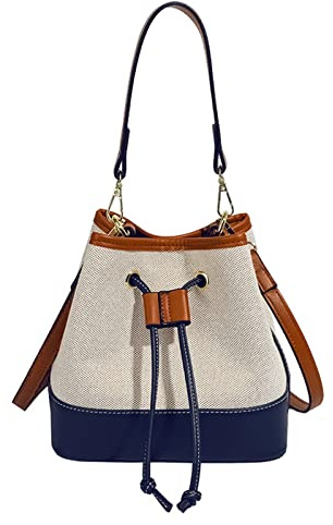 CORIOS Bolso de Mano para Mujer Bolsa de Cubo Bolsos de Hombro PU Cuero Bolso Bandolera Bolsos Cruzados Lona Bolso Shopper Bolsa de Ocio para Compras Viajes Citas Trabajo